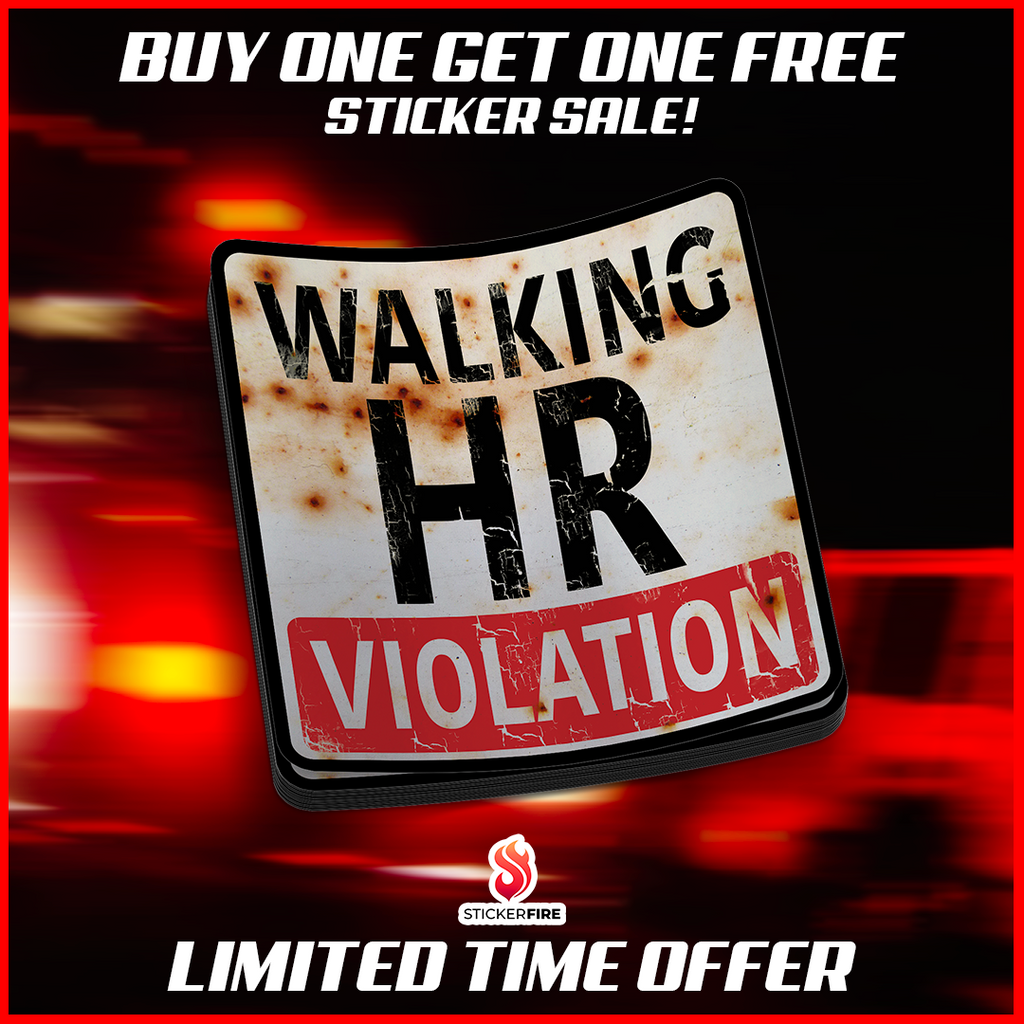 Security Violaton Sticker Walking HR Violation Decal