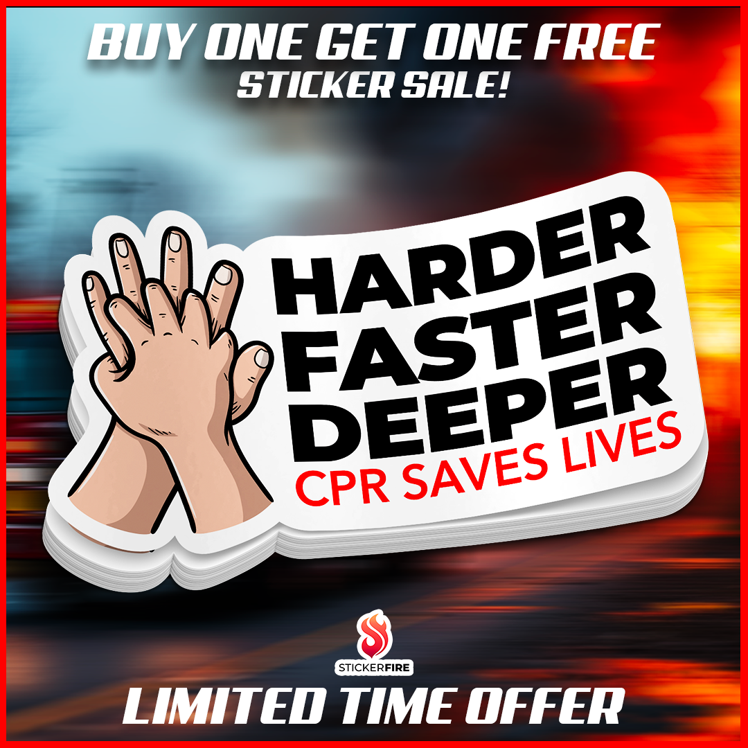 Sticker Quicker CPR - Harder Faster Deeper Sticker