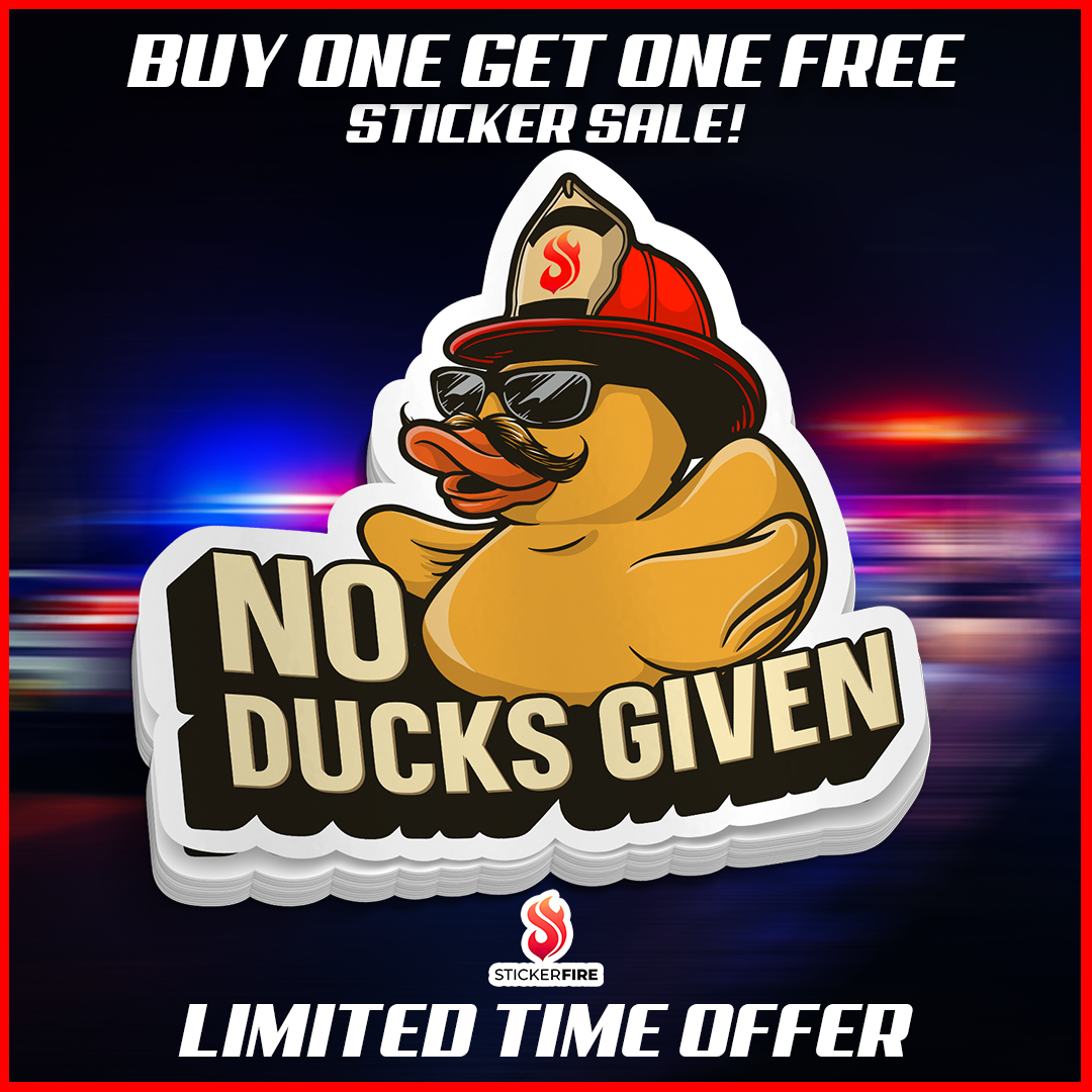 No Ducks Given Firefighter Sticker