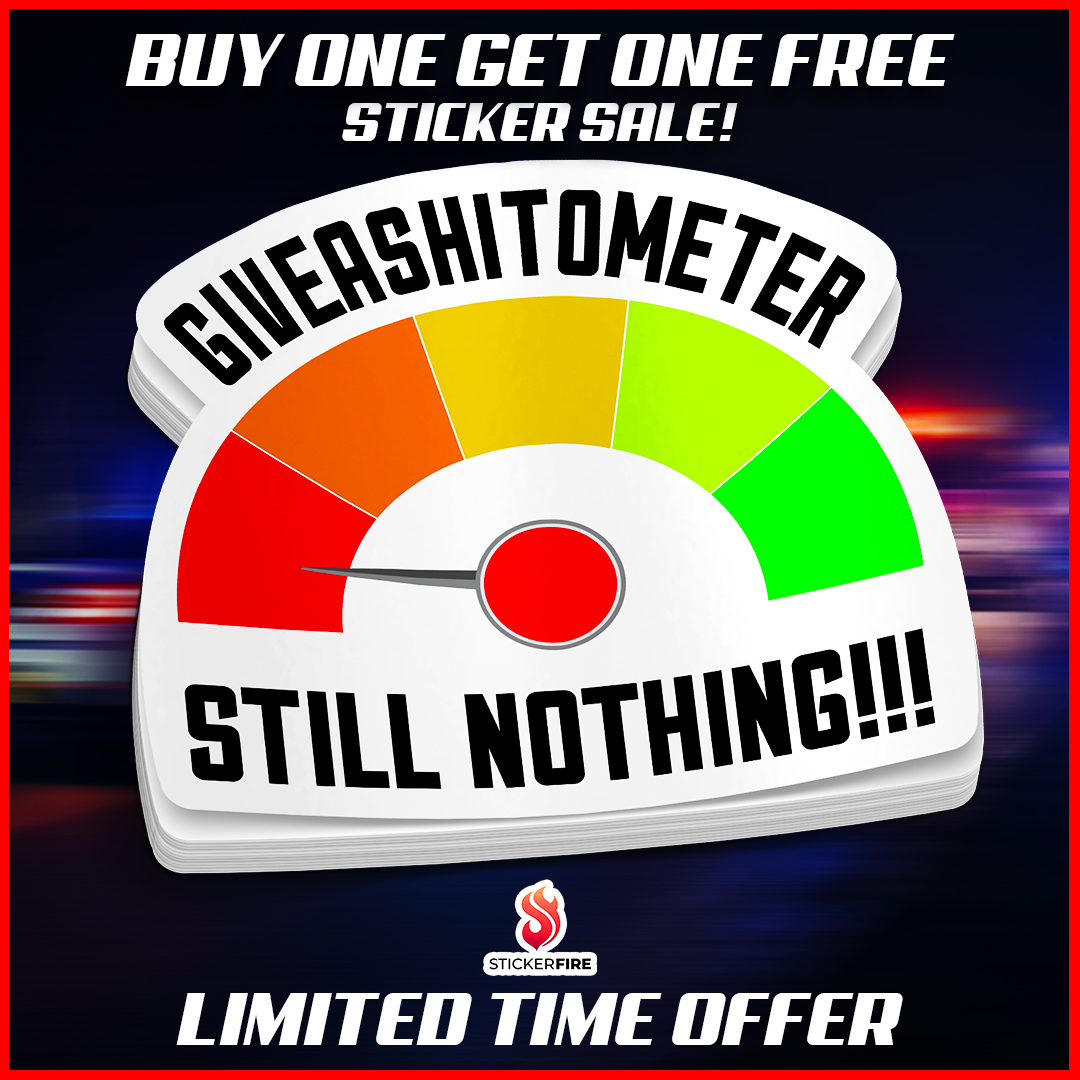 Give A Shit-O-Meter Funny Sticker