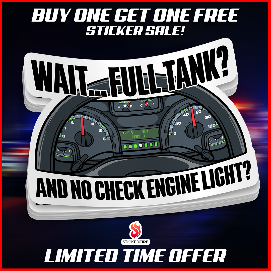 No Check Engine Light Funny EMS Sticker