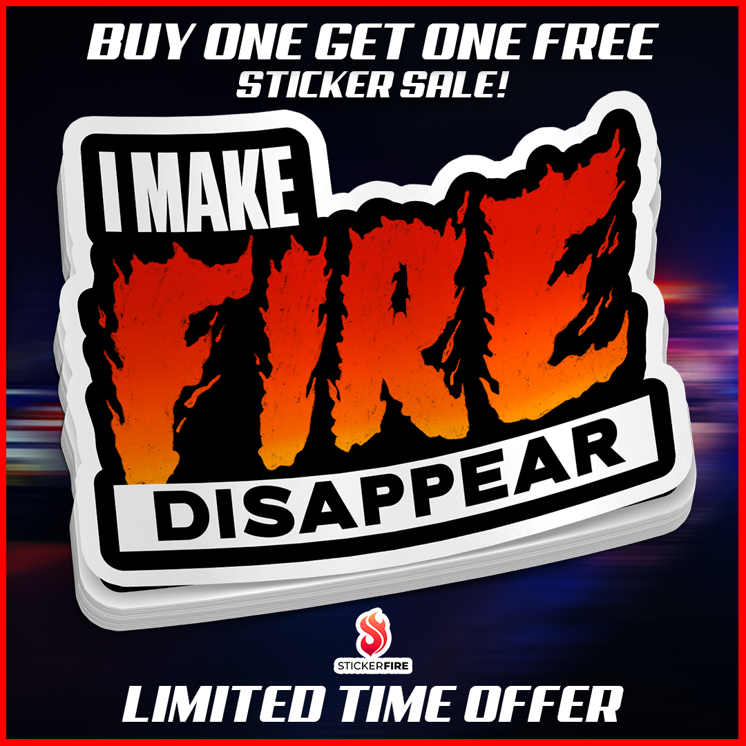 Make Fire Disappear Firefighter Sticker