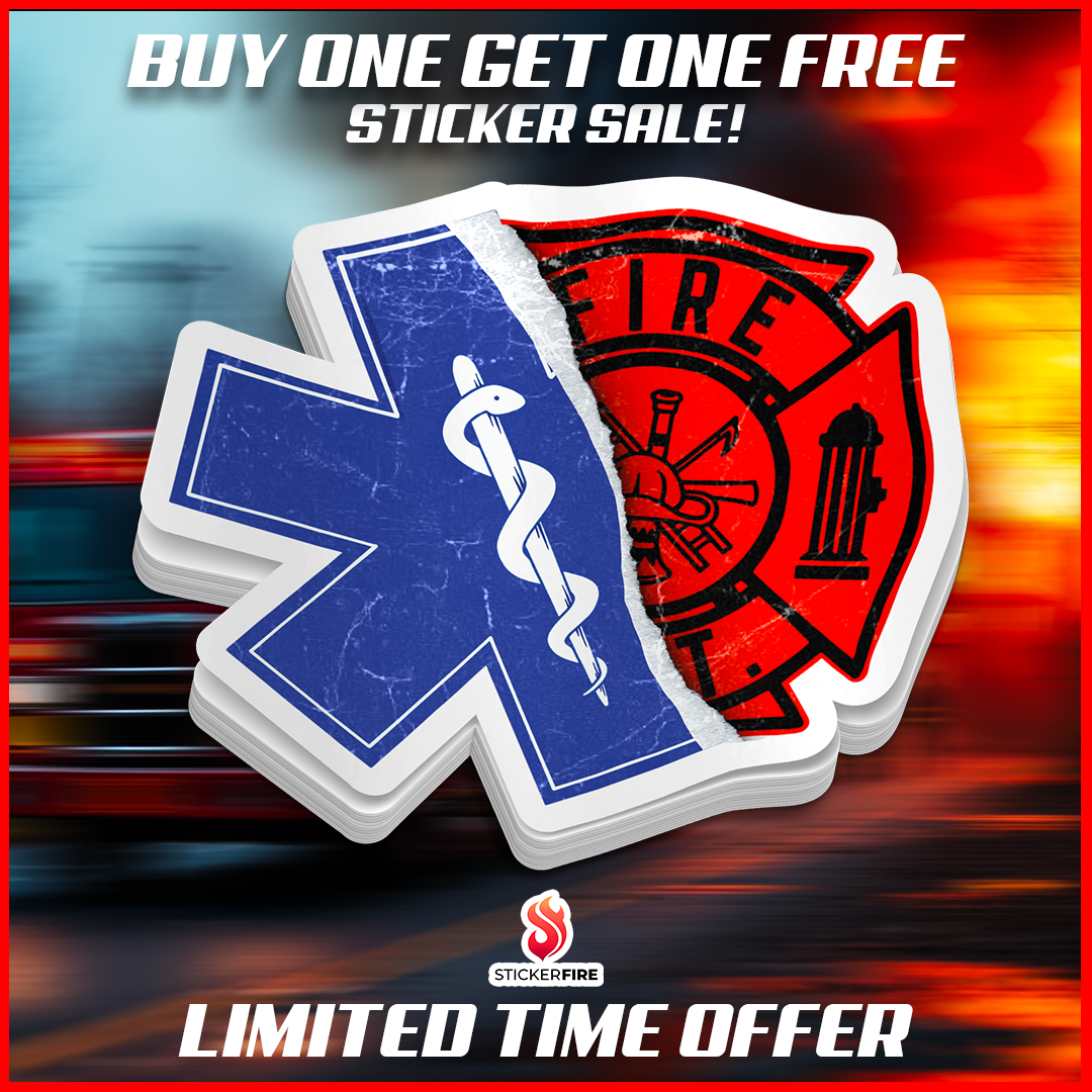 Fire-Medic Firefighter EMT Combo Sticker