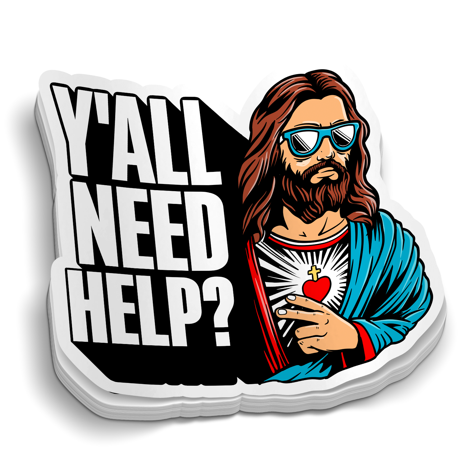 Y'all Need Some Help Jesus Sticker