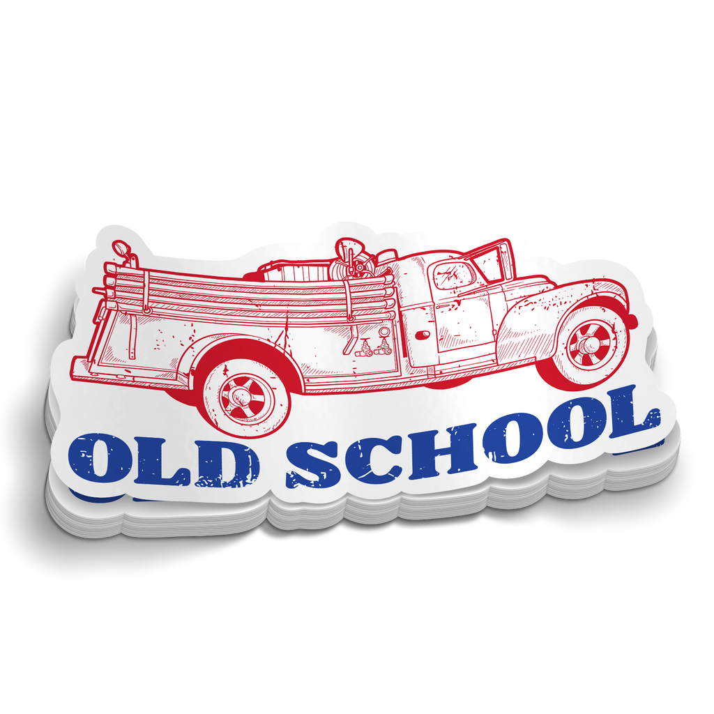 Old School Fire Engine Sticker