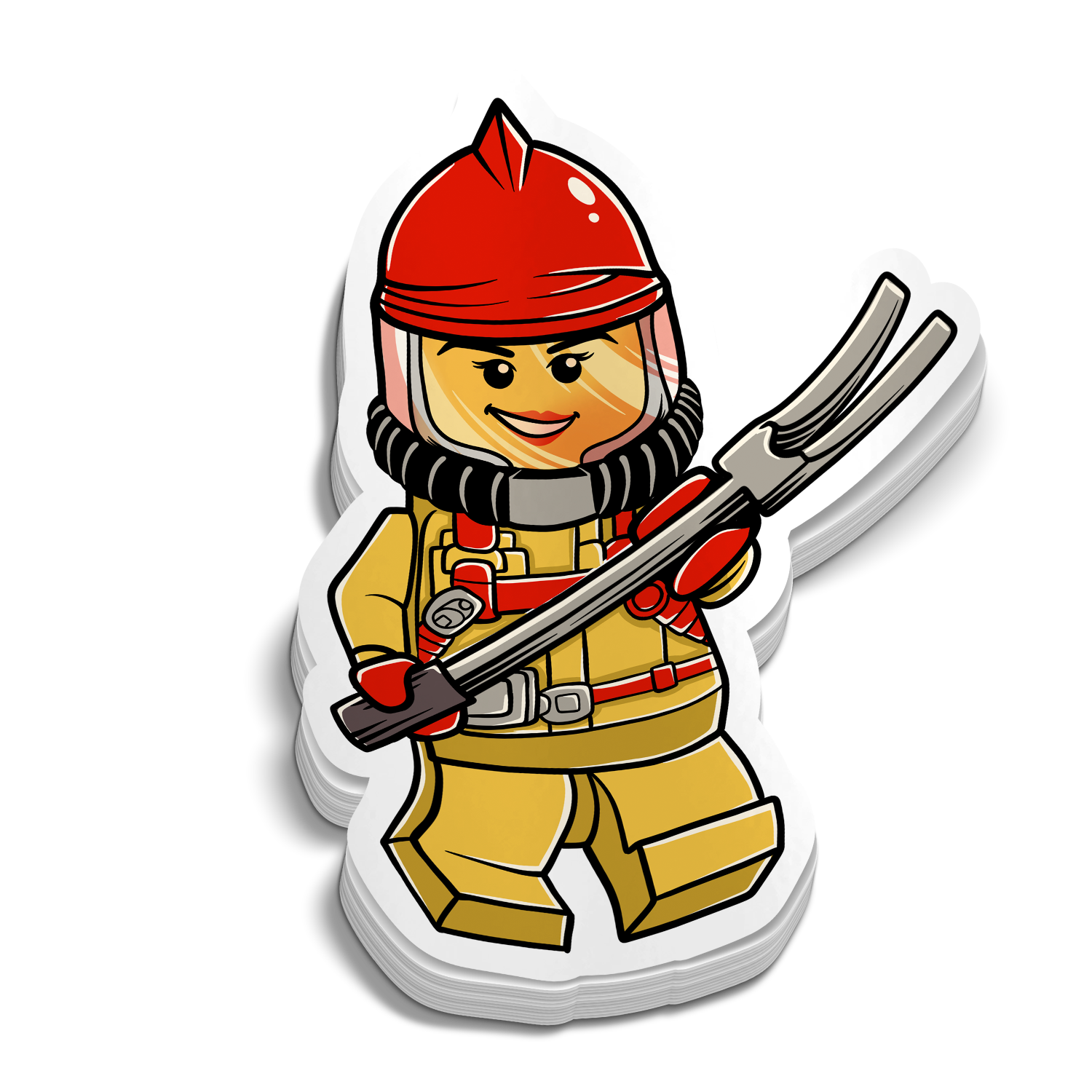 Mini Firefighter Girl Sticker