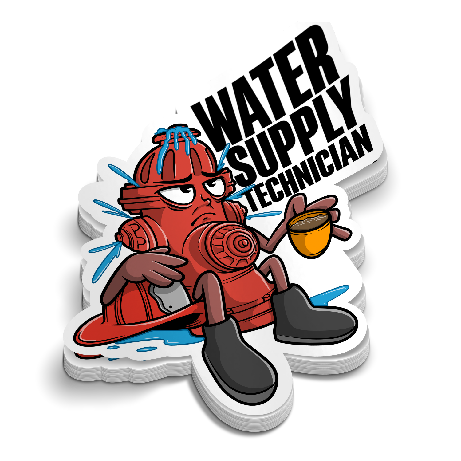 Water Supply Technician - Funny Firefighting Stickers