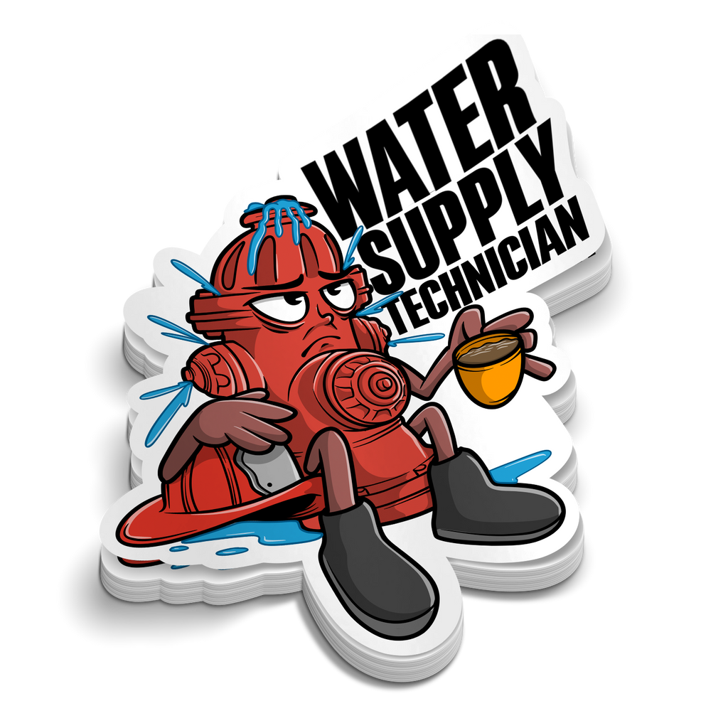 Water Supply Technician - Funny Firefighting Stickers