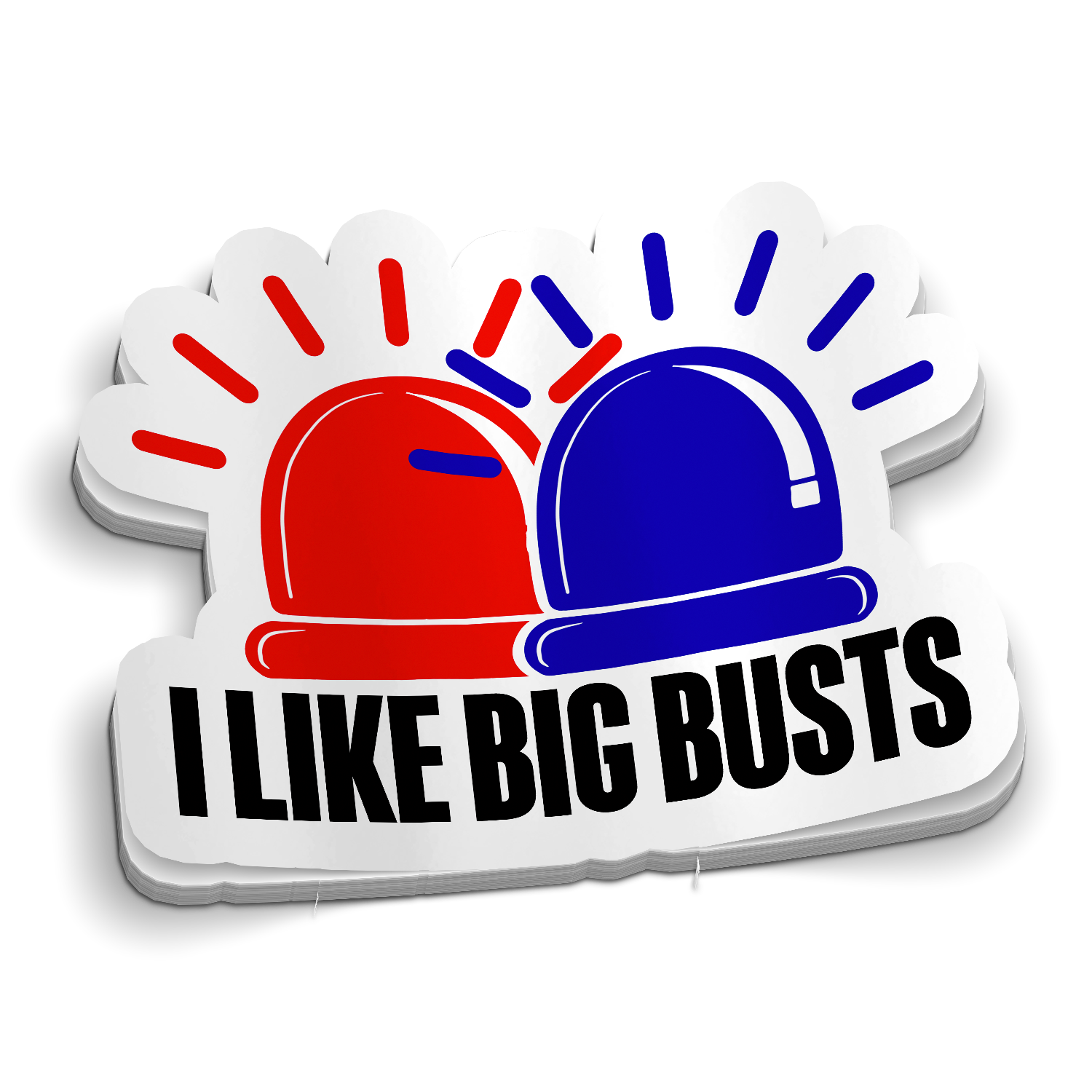 I Like Big Busts Police Sticker