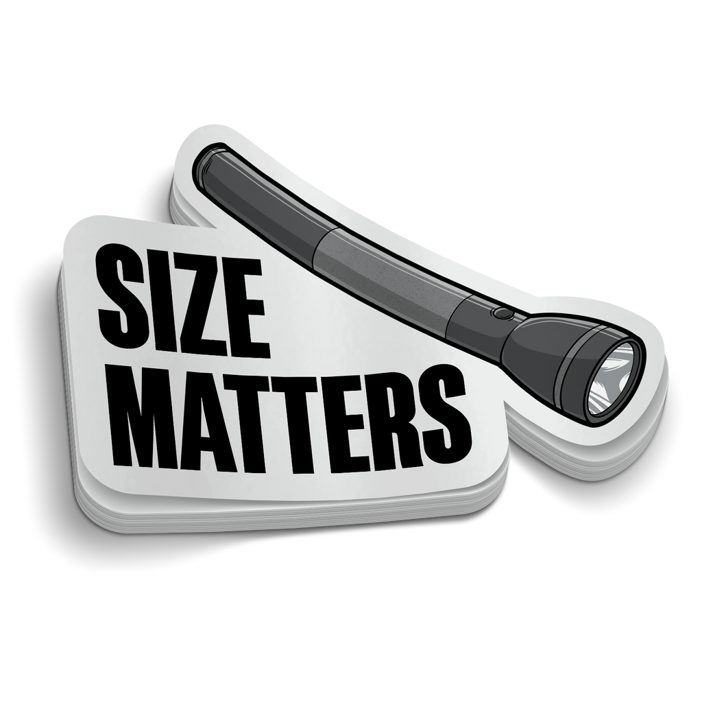 Sizes Matters Funny Police Sticker