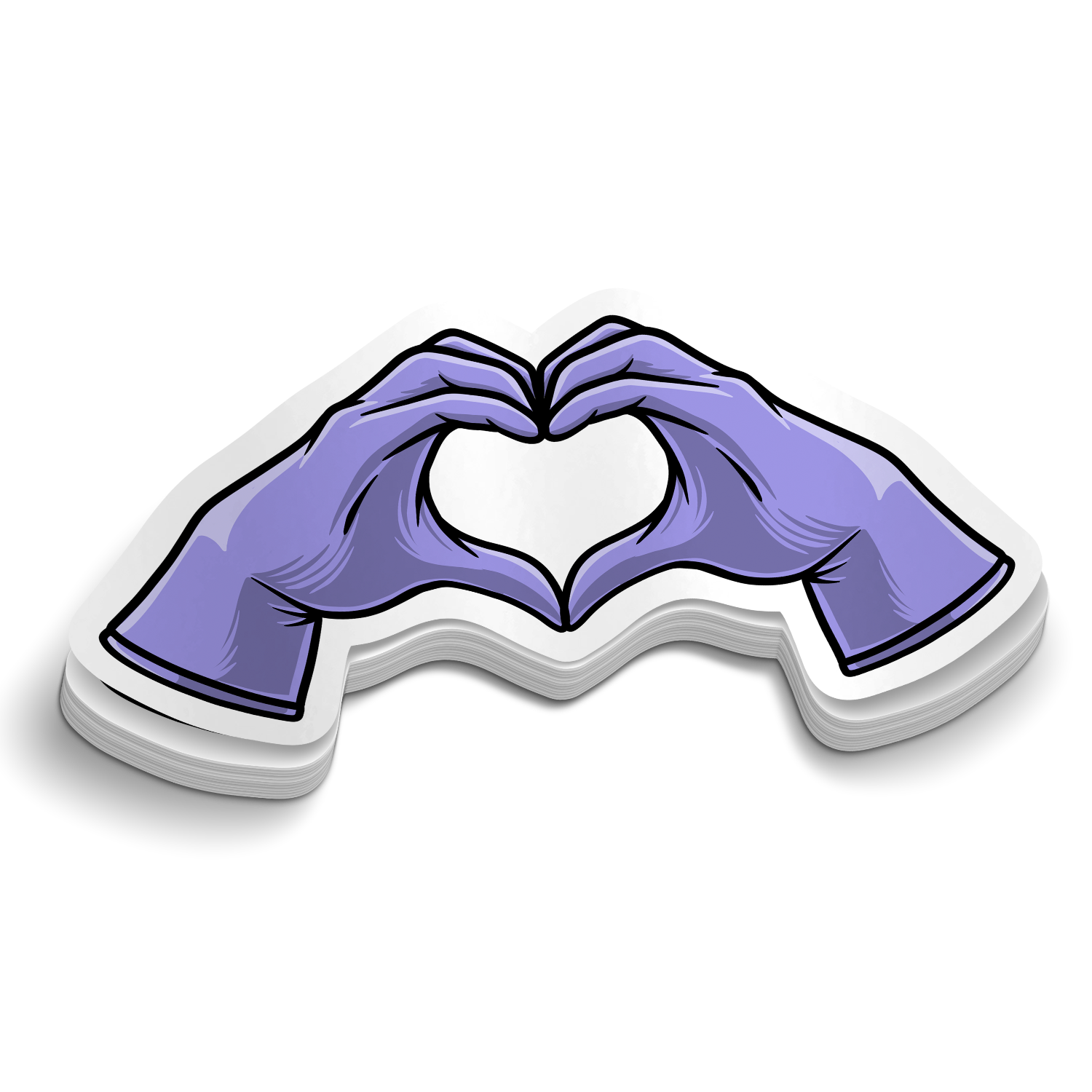 Caitlin Inspired Medical Glove Heart-Hands Sticker