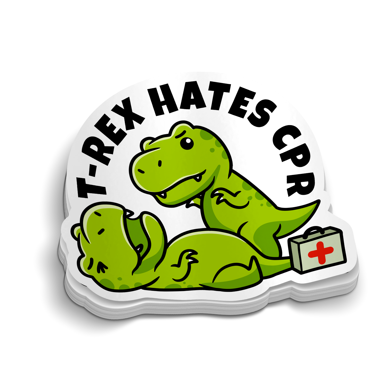 T-Rex Hates CPR Medical Sticker