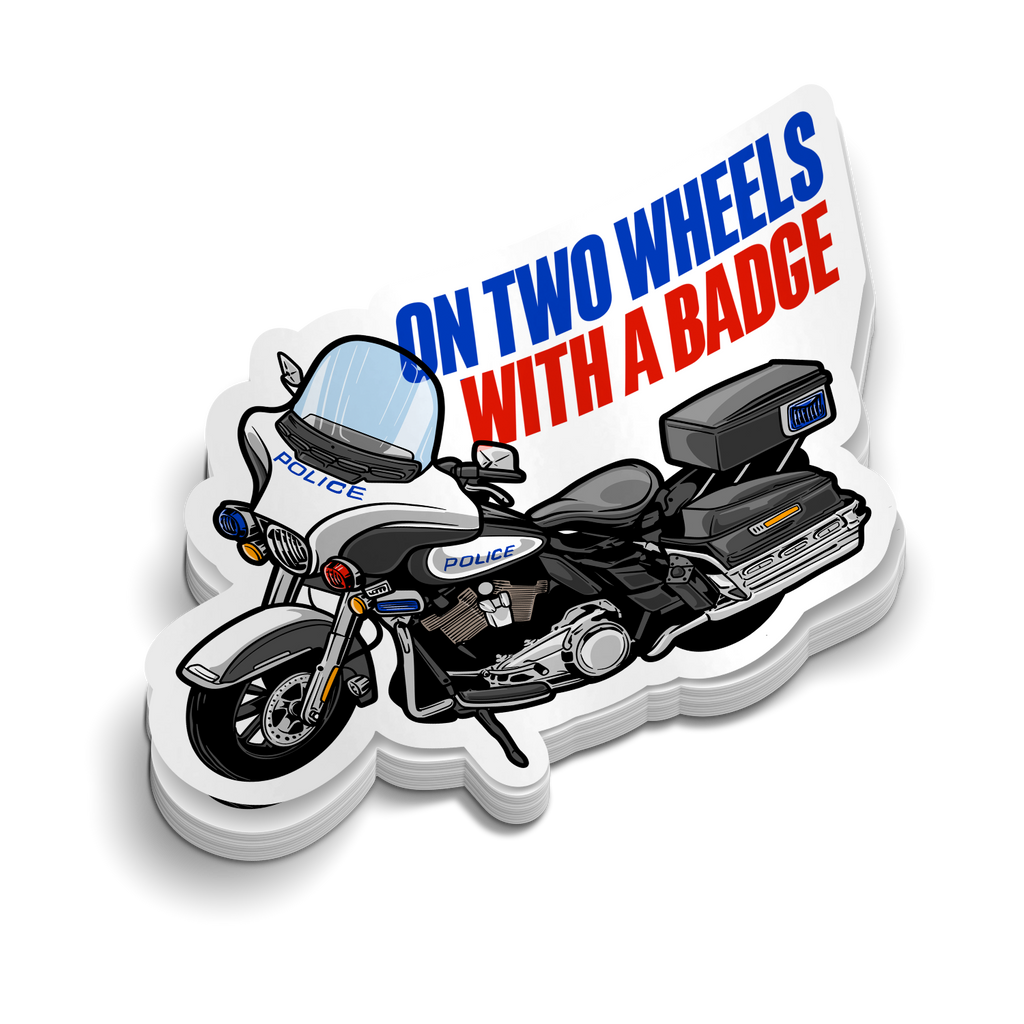 On Two Wheels - Police Laptop Stickers