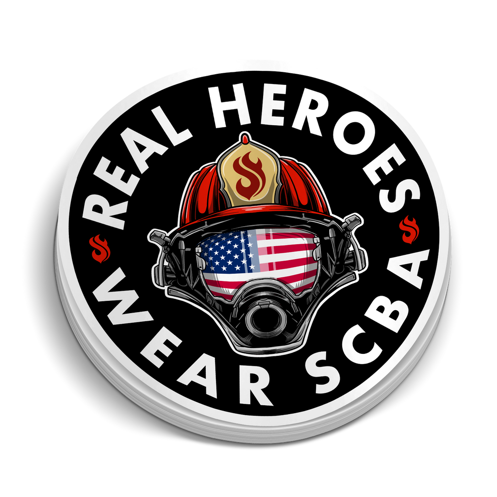 Real Heros Wear SCBA | Firefighter Gear Stickers