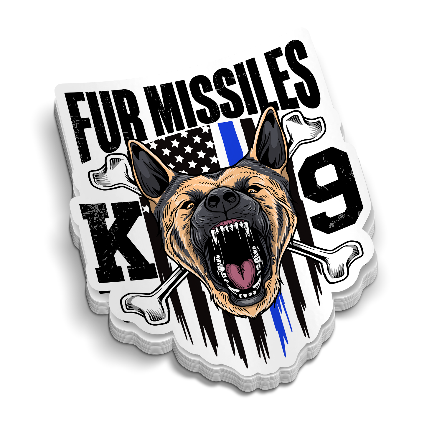 Fur Missiles Police K9 | Police Stickers