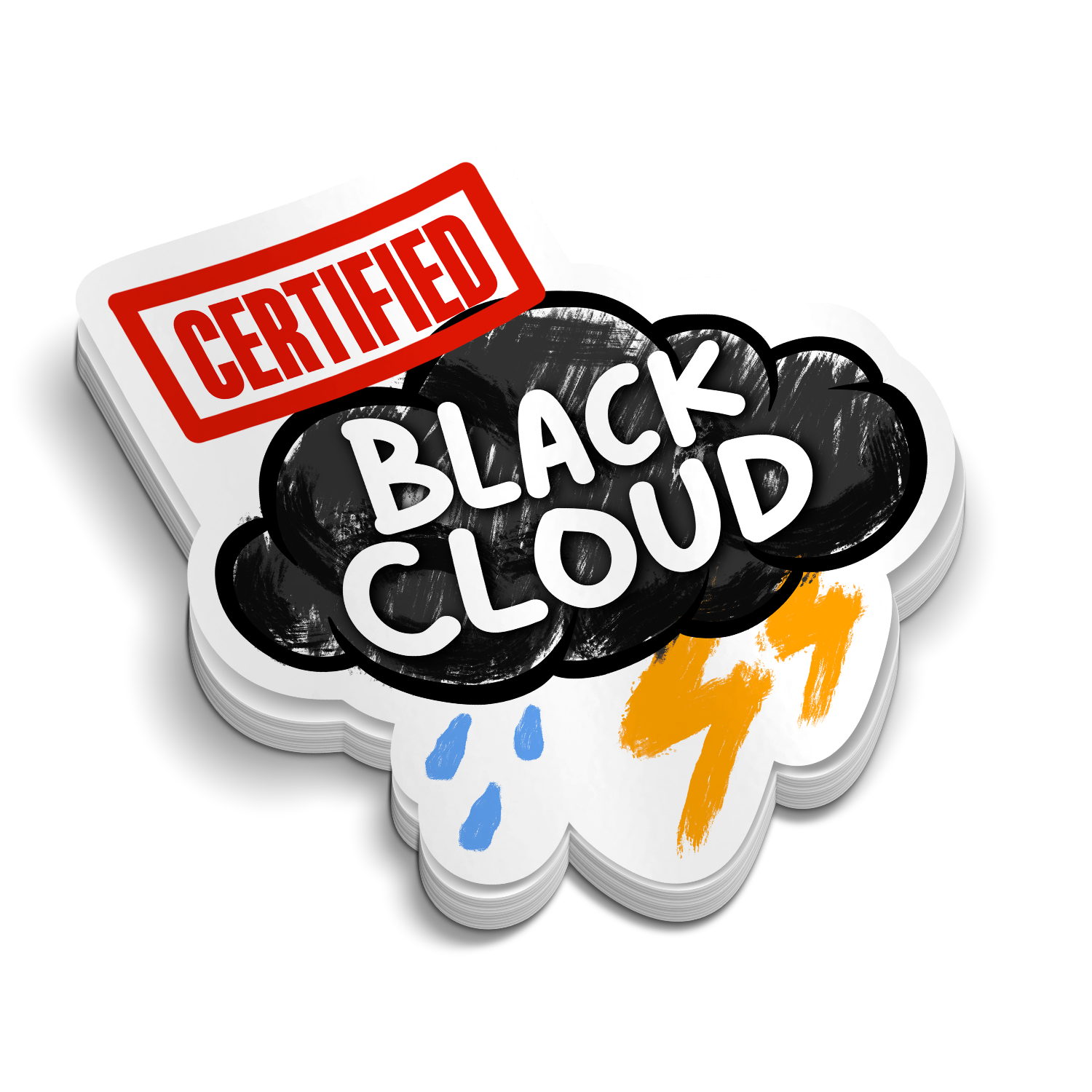 Certified Black Cloud - Funny Stickers