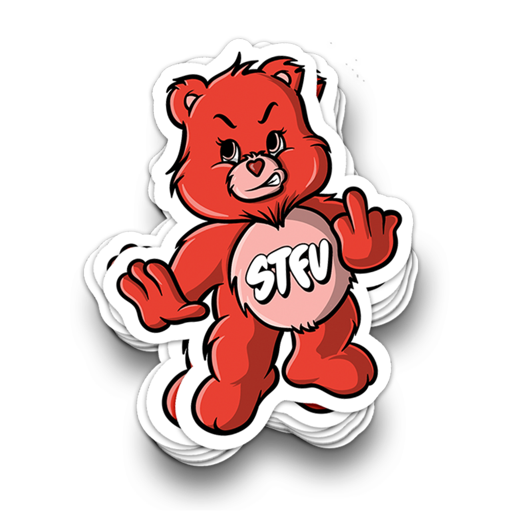 STFU Bear- Funny Tumbler Stickers