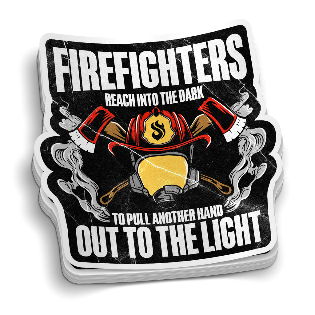 Firefighters Reach Into The Dark | Firefighter Stickers