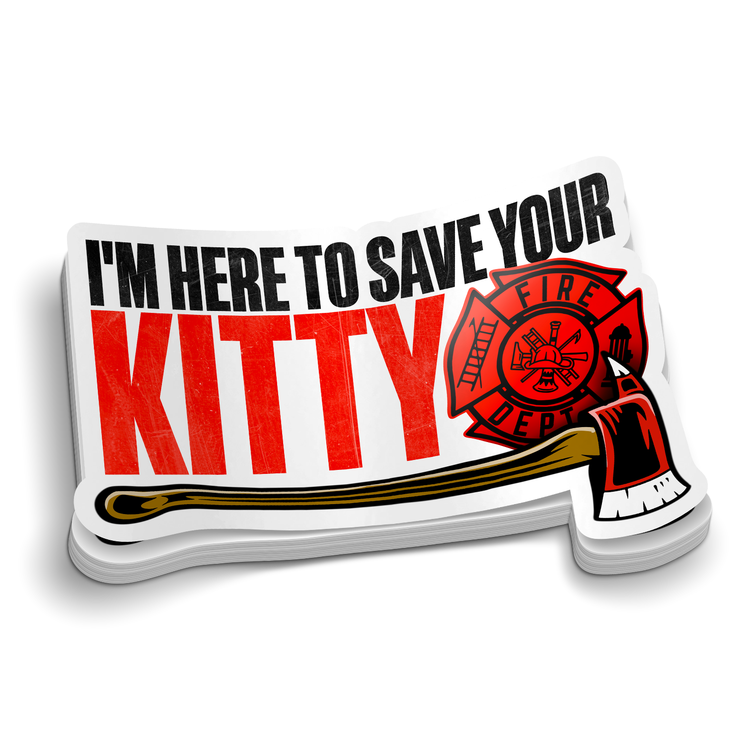 Here To Save Your Kitty | Firefighter Stickers