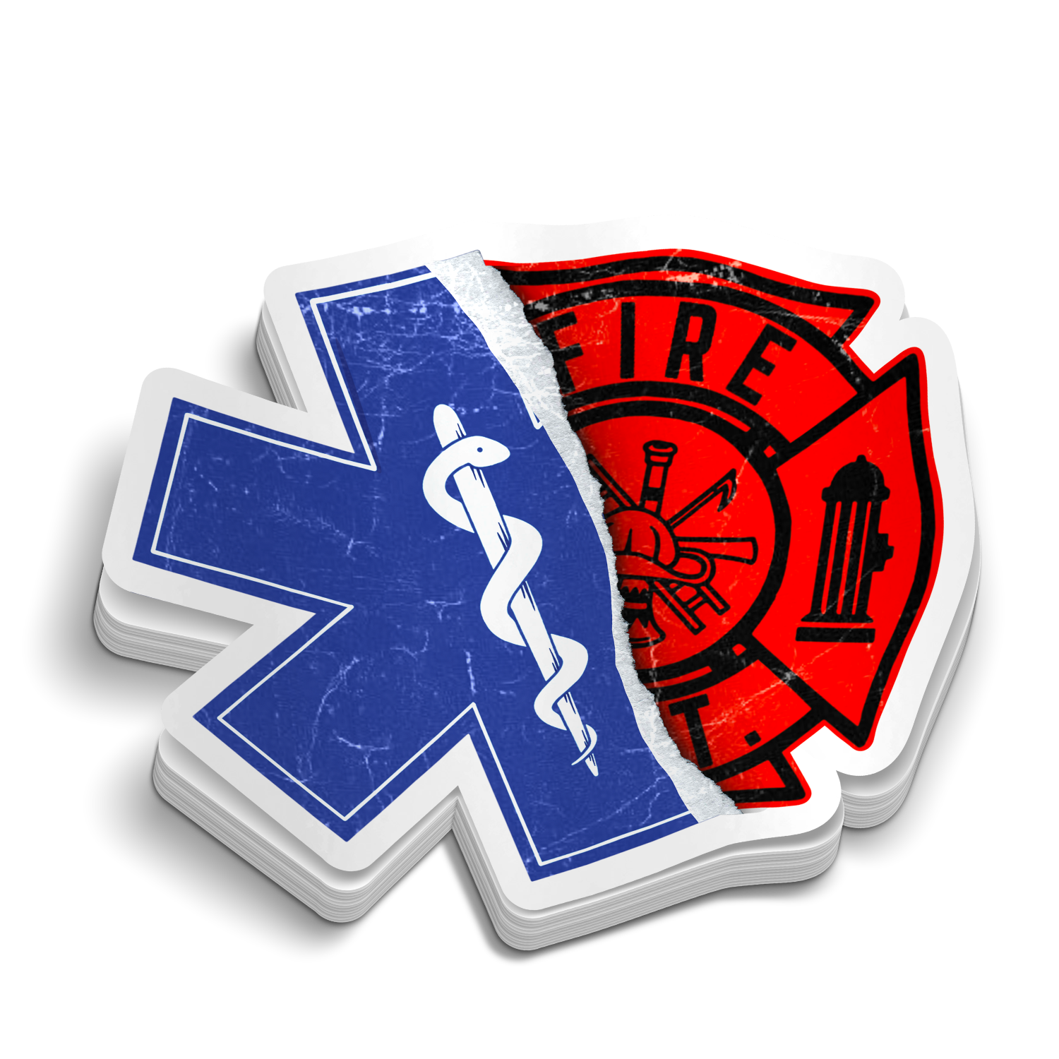 Fire-Medic Firefighter EMT Combo Sticker