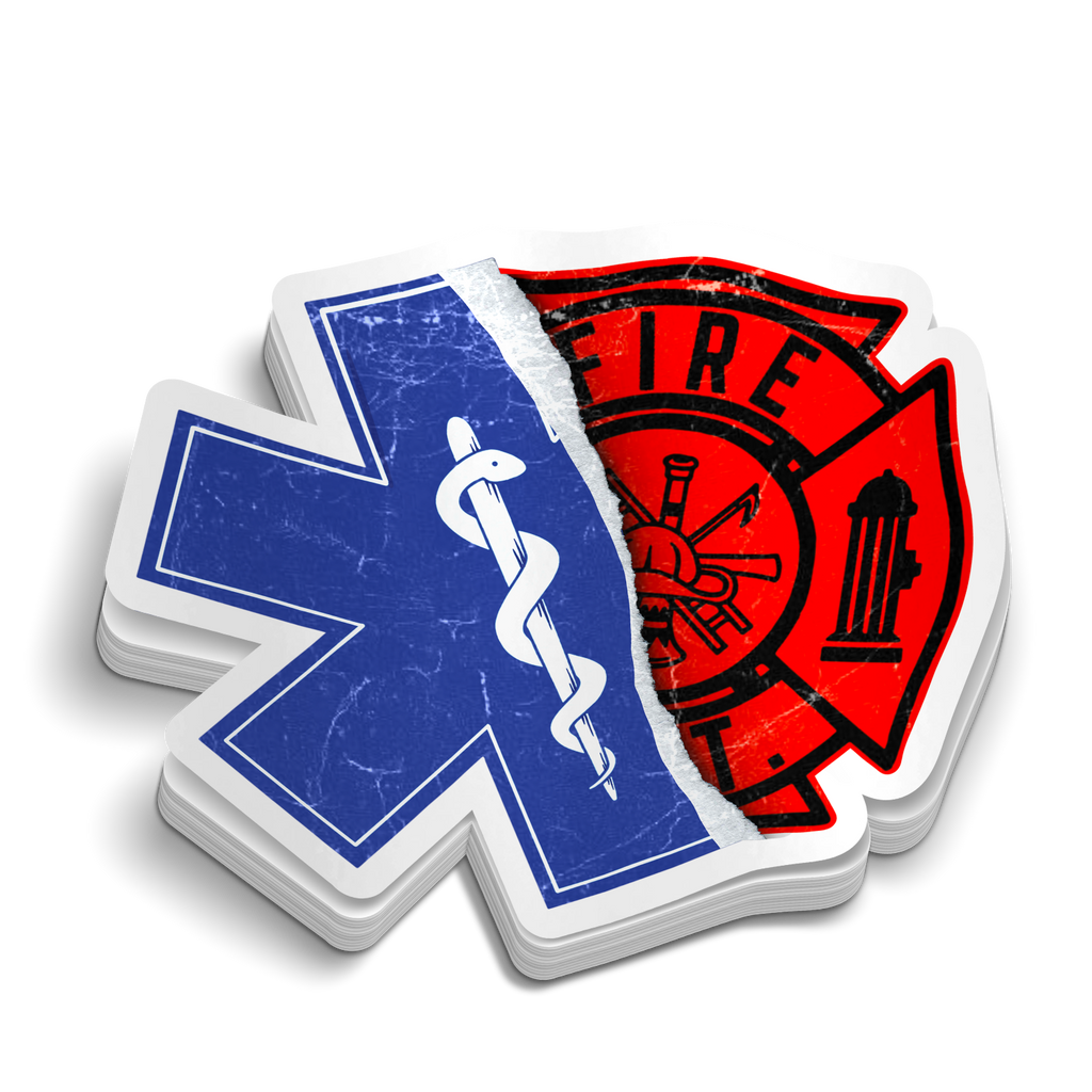 Fire-Medic Firefighter EMT Combo Sticker