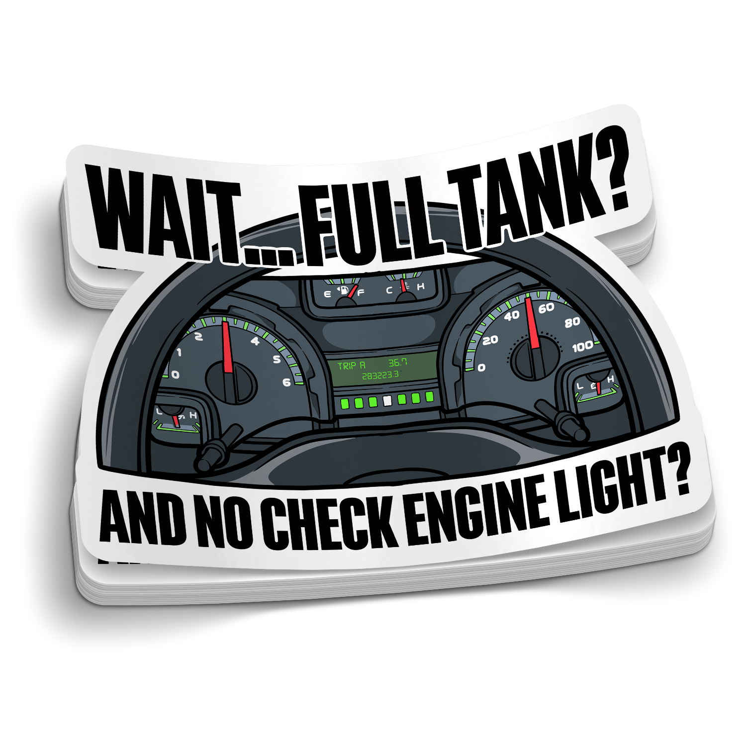 No Check Engine Light Funny EMS Sticker